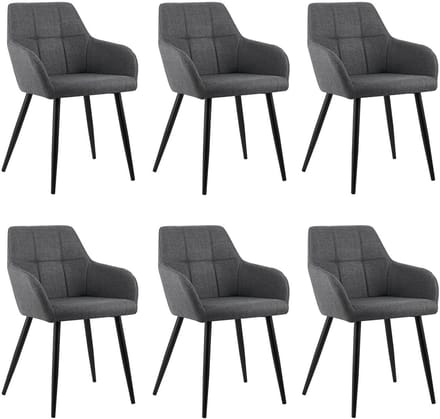 Set van 6 Kick eetkamerstoel Nova - zwart