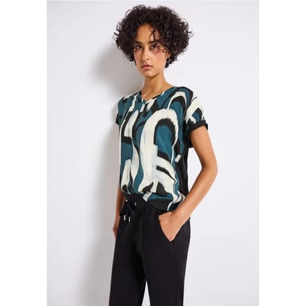 Materiaalmix V-hals Shirt