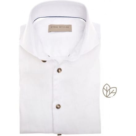 John Miller Overhemd Luxury Pure Linen Wit / male