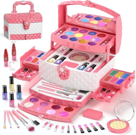 Make-up Koffer - Speelgoed Make-up - Kinderpret - Educatief Speelgoed - 16.7 cm - Roze
