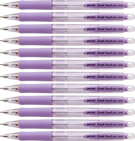 Penac Sleek touch - Mechanical Pencil - Transparant Paars - Vulpotlood - 0.5 mm - 12 Vulpotloden