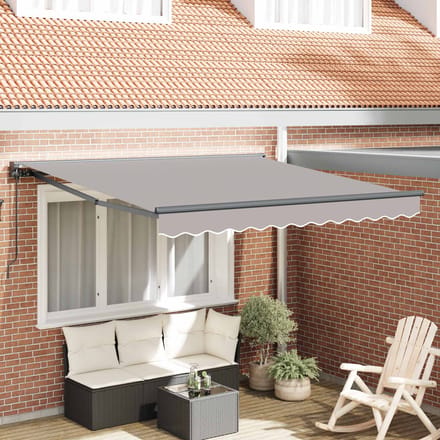 vidaXL Zijde Frame Lichtgrijs 300 x 250 cm Polyester met PU-coating