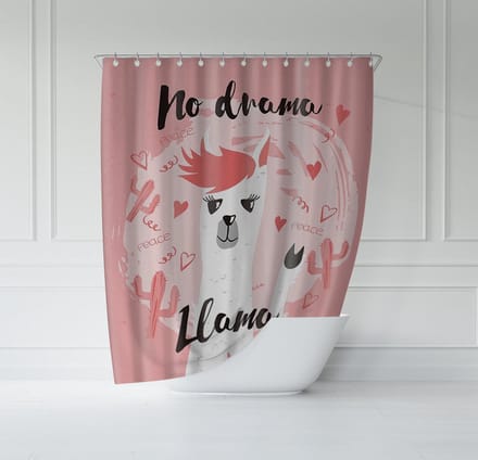 ATTREZZO® Douchegordijn No Drama Lama - 150x180 cm