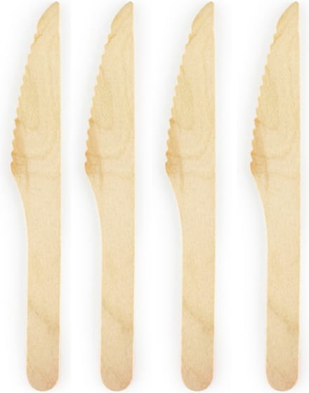 Houten mes - 100st. - wegwerp - 100% BIO - 16cm