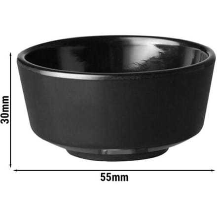 GGM Gastro (36 Stück) Dipschälchen - FLOAT - Melamin - 30ml - Ø 55mm - Schwarz
