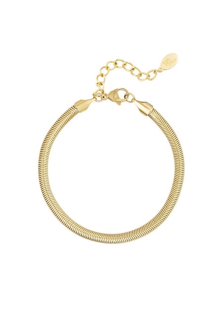 Armband snake plat smal - goud