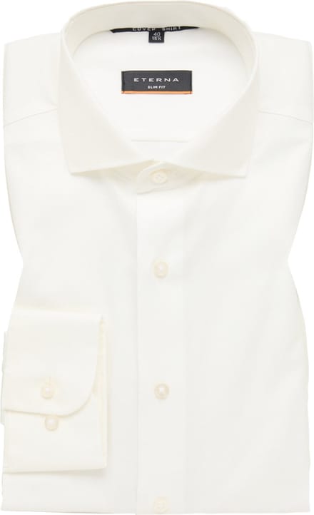 ETERNA slim fit overhemd - twill - ecru - Strijkvrij - Boordmaat: 38
