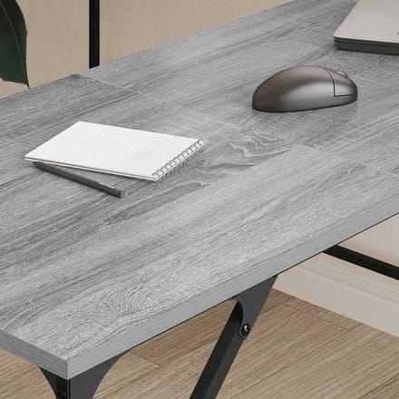 vidaXL - Bureau - 149x149x75 - cm - bewerkt - hout - grijs - sonoma - eikenkleurig