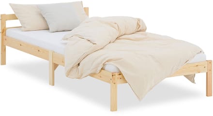 Homestyle4u Houten bed - 90x200 cm - Naturel - Lattenbodem