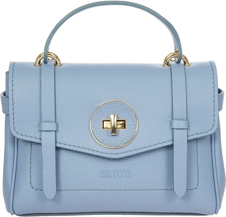 BRIC'S Leren Schoudertas Handtas Gondola Ninfea Bag Violet Lichtblauw