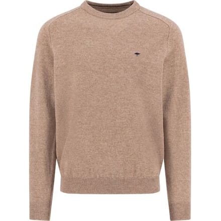Fynch-Hatton Trui Supersoft Lambswool O-Neck Taupe / male