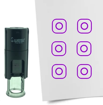 CombiCraft Stempel Instagram teken 10mm rond - paarse inkt