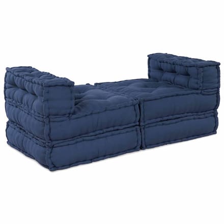vidaXL - Modulebankeenheid - Stof - Indigo - 210 - x - 140 - x - 56 - cm