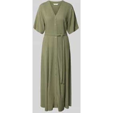 regular fit linnen jurk met V-hals model 'VIVA'