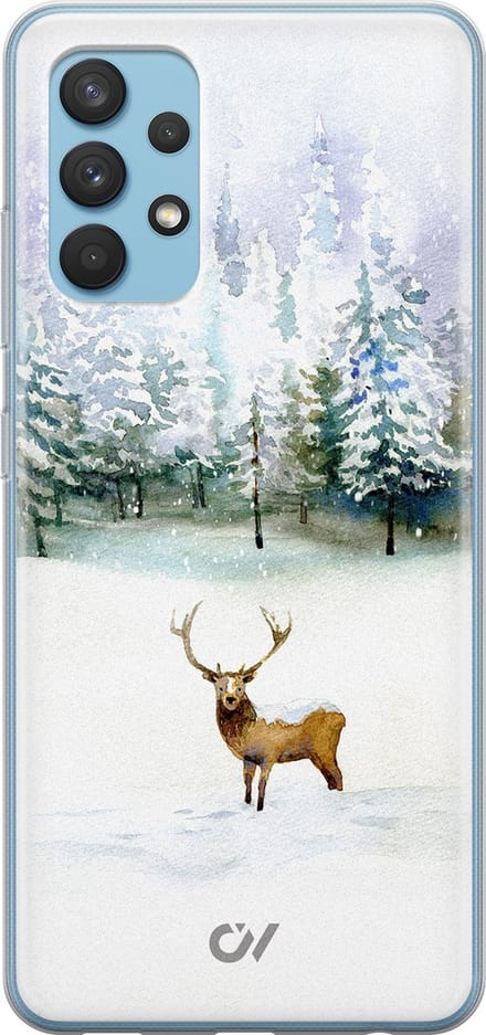 Hoesje geschikt voor Samsung Galaxy A32 4G - Rendier - - Wit - - Casevibes