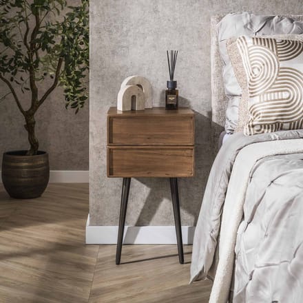Nachtkastje Lio Acacia Drift Brown 2 Lades
