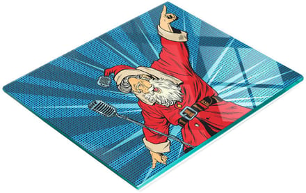 Keukenplank van gehard glas met decoratieve afbeelding van de kerstman, 60x52 cm