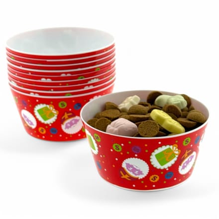 Sinterklaas - Kom - Schaal - Kunststof - Ø 15 x 7 cm - pepernoten - 10 Stuks
