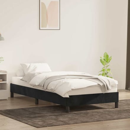 vidaXL - Bedframe - zonder - matras - 90x220 - cm - fluweel - zwart