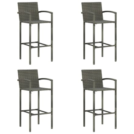 vidaXL - Barkrukken - 4 - st - poly - rattan - grijs
