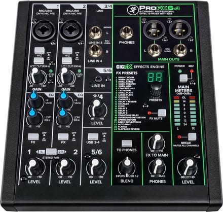 Mackie ProFX6v3 Console-mengpaneel Aantal kanalen:6