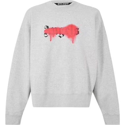 Palm Angels Heren Regular Sweatshirt (Grijs/Rood)