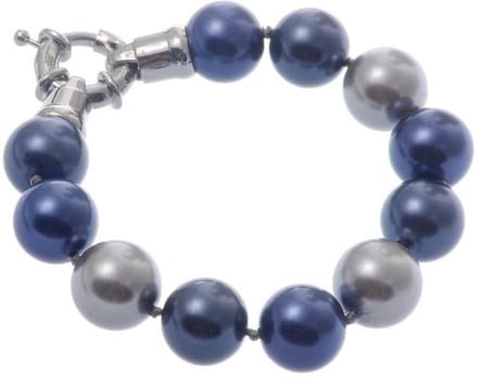 Behave - Armband met glasparels blauw grijs - Statement bij avondlook