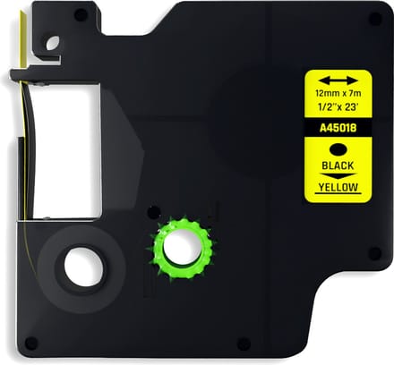 Dymo D1 compatible 45018 (S0720580) tape - Zwart op geel - 12 mm x 7 m