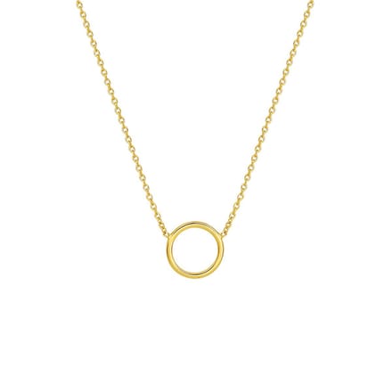 collier rondje 41 + 5 cm 3 micron zilver verguld (geel)