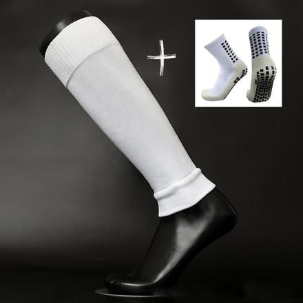 Knaak Voetloze Sokken + Gripsokken Set - Footless - Antislip - Wit