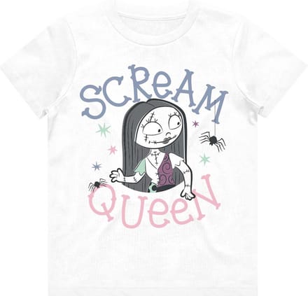 Disney The Nightmare Before Christmas - Scream Queen Kinder T-shirt - Kids tm 4 jaar - Wit