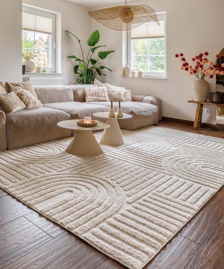 Scandinavisch vloerkleed - Arc Bend crème 80x150