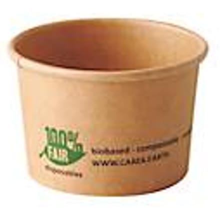 Pure Papstar snack potjes, 45 ml, Ø 60 x 41 mm, composteerbaar, karton, bruin, 50 stuks