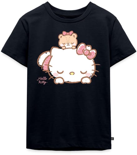 Hello Kitty Met Teddy Op Haar Rug Premium T Shirt Kinderen