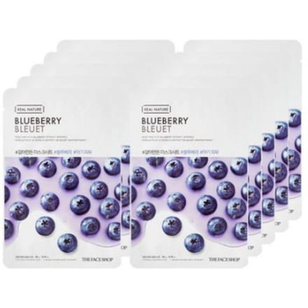 The Face Shop Real Nature Blueberry gezichtsmaskers (10 stuks) gray