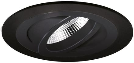 Modena - Inbouwspot Zwart Rond - Kantelbaar - 1 Lichtpunt - Ø 92mm