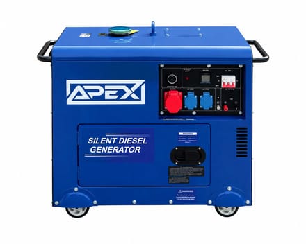 APEX AP6500DGS Stille Diesel Generator 6,5 kW – 230V/400V – Elektrische Start