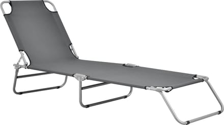 Ligbed Carcao 186x55x24 cm donkergrijs en zilverkleurig mat