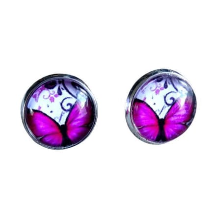 2 Love it  Vlinder C - Oorbellen - Oorstekers - Metaal - Roze