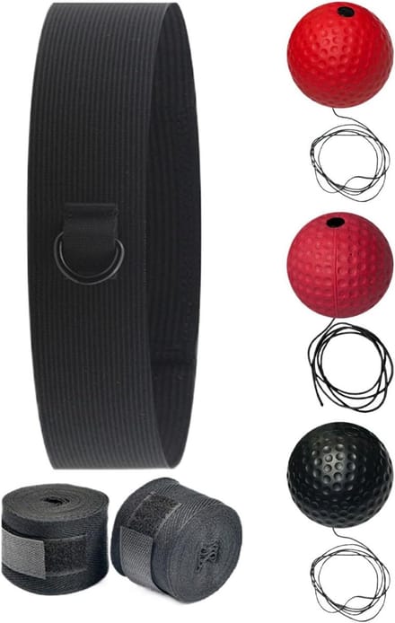 Boksreflexbal - Training Bal - Verbeter Snelheid - Verstelbare Hoofdband - 6cm Bal Diameter - Meerdere Kleuren