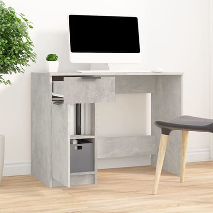 vidaXL - Bureau - 100x50x75 - cm - bewerkt - hout - betongrijs