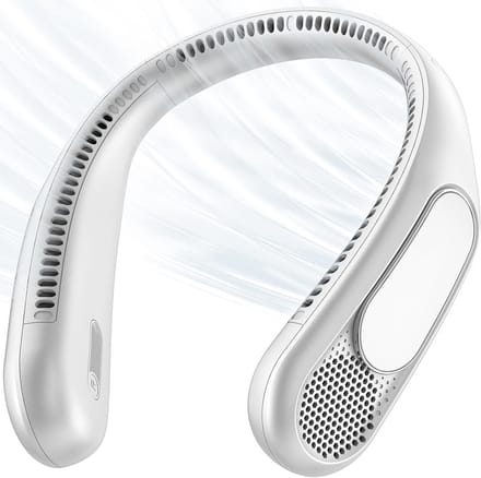 Ventilator - Nekventilator - USB-ventilator met 360° Luchtstroom - 3 Standen - Handsfree - Voor Kantoor en Reizen - Wit