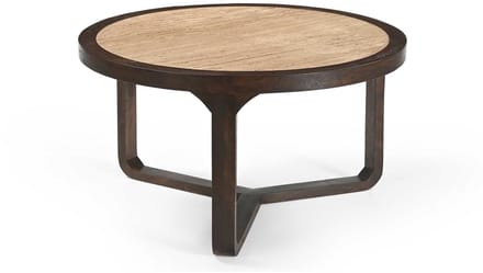 Starfurn Salontafel Morris - Rond Hout/Travertin - 75x75x42cm
