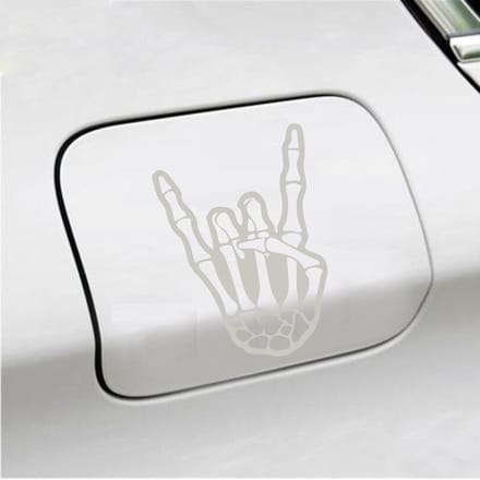 Bumpersticker - Rock N Roll Skelet - 10 X 14,4 - Zilver