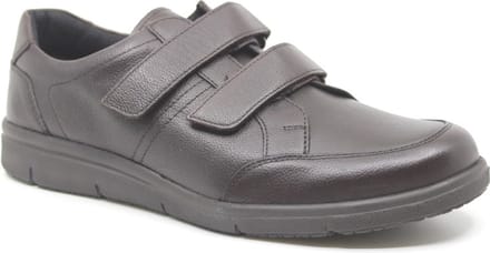 Solidus, 64500 30534, Bruine heren klittenbandschoenen met stretch wijdte K