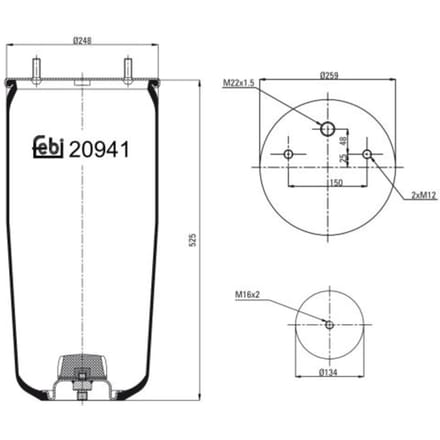 Veerbalg, luchtvering FEBI BILSTEIN 20941