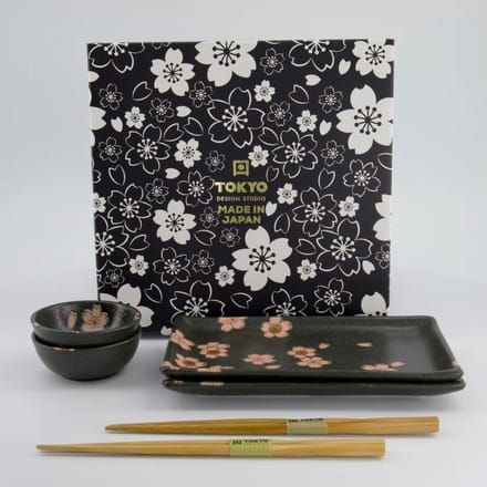 Tokyo Design Studio - Sakura Sushi Giftset Black 6-delig