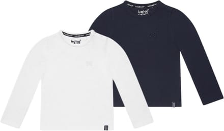 Dirkje baby shirts Duopack wit/navy maat 62/68