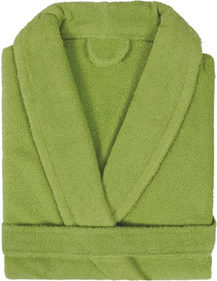 Badjas Badstof met Shawlkraag Uni Alpha Groen Maat M - 1 stuks