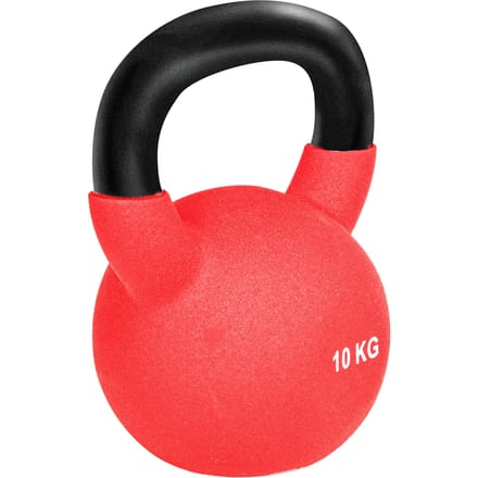 HOMCOM Kettlebell 10 kg gewicht metalen trainingen met handvat en platte bodem voor fitness, bodybuilding thuis